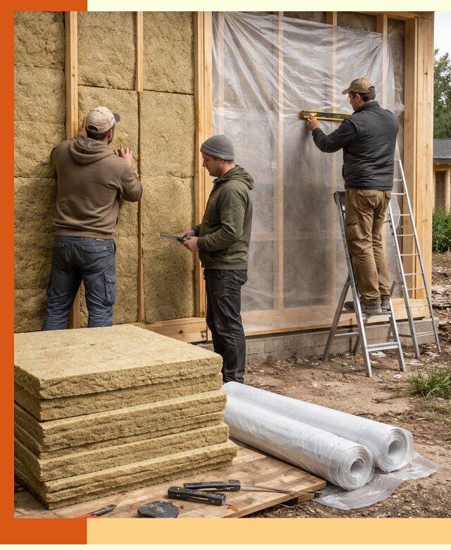 Утепление каркасного дома в Кумертау под ключ с гарантией качества