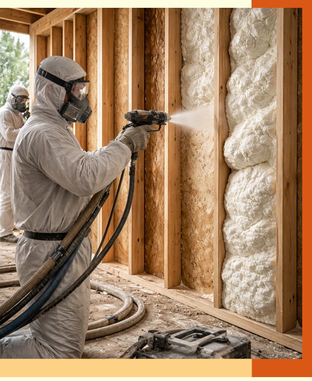 Утепление каркасного дома ППУ в Кумертау от 2859 руб./м2 — работа под ключ | ТепломастерКра