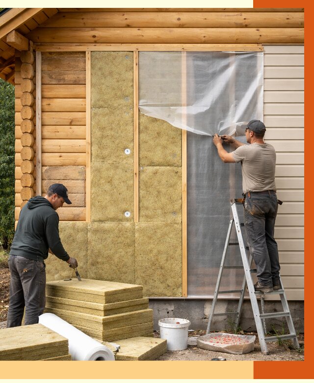 Утепление дома из бруса в Кумертау от 3828 руб./м2 — работы под ключ | ТепломастерКра