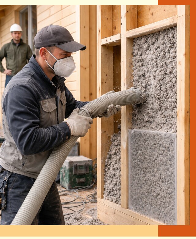 Утепление дома из бруса эковатой в Кумертау от 1889 руб/м2 | ТепломастерКра