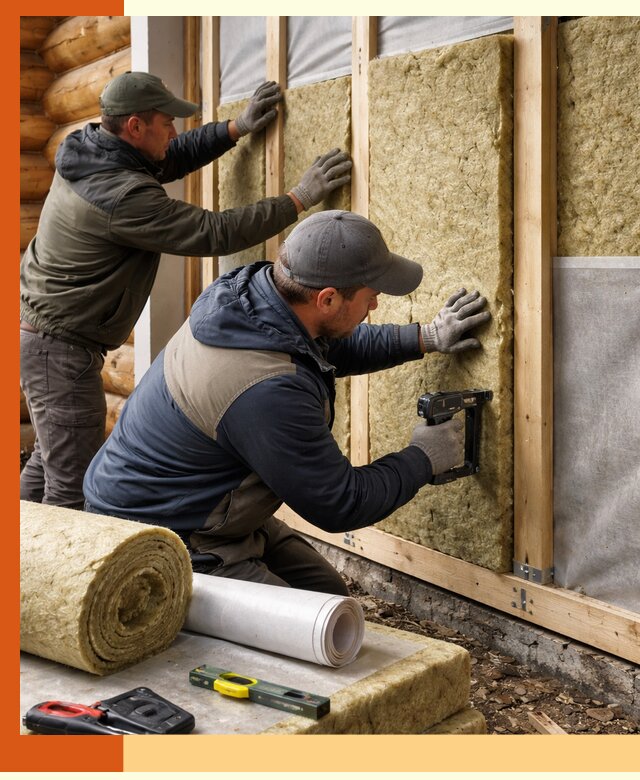 Утепление бревенчатого дома под ключ в Кумертау