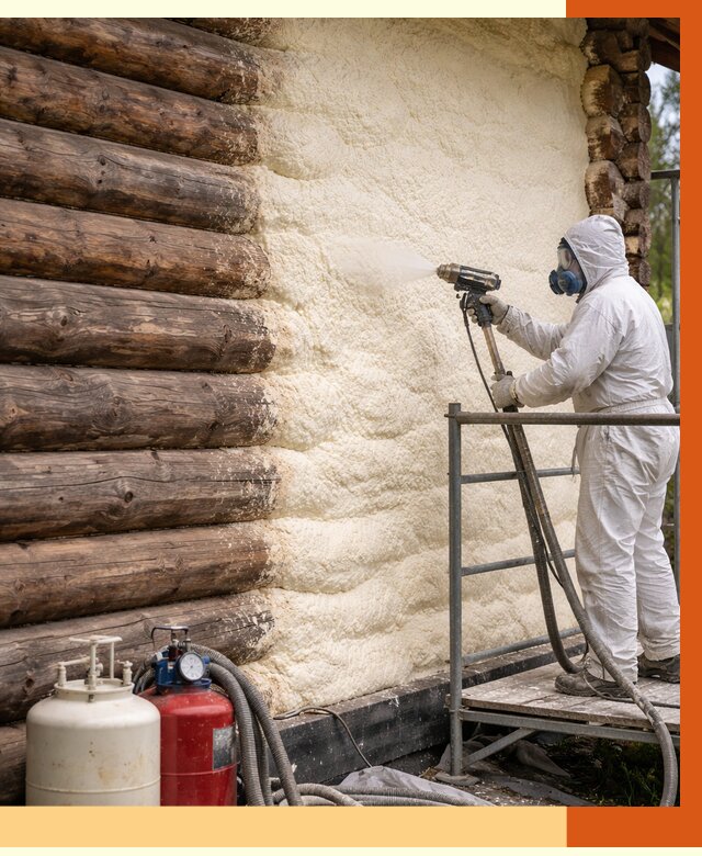 Утепление бревенчатого дома ППУ в Кумертау под ключ от 6381 руб. | ТепломастерКра