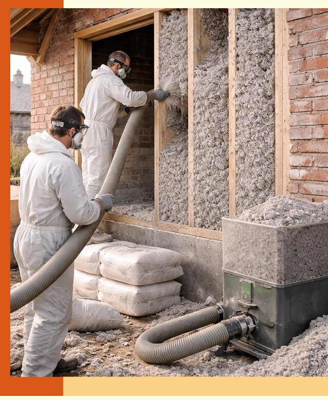 Утепление кирпичного дома эковатой в Кумертау