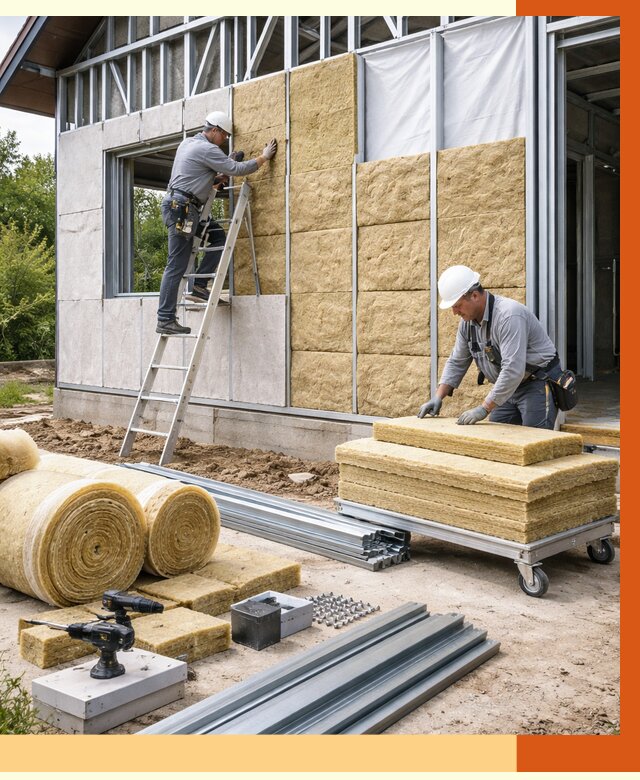 Утепление дома из ЛСТК в Кумертау от 5309 руб./м² — профессионально | ТепломастерКра