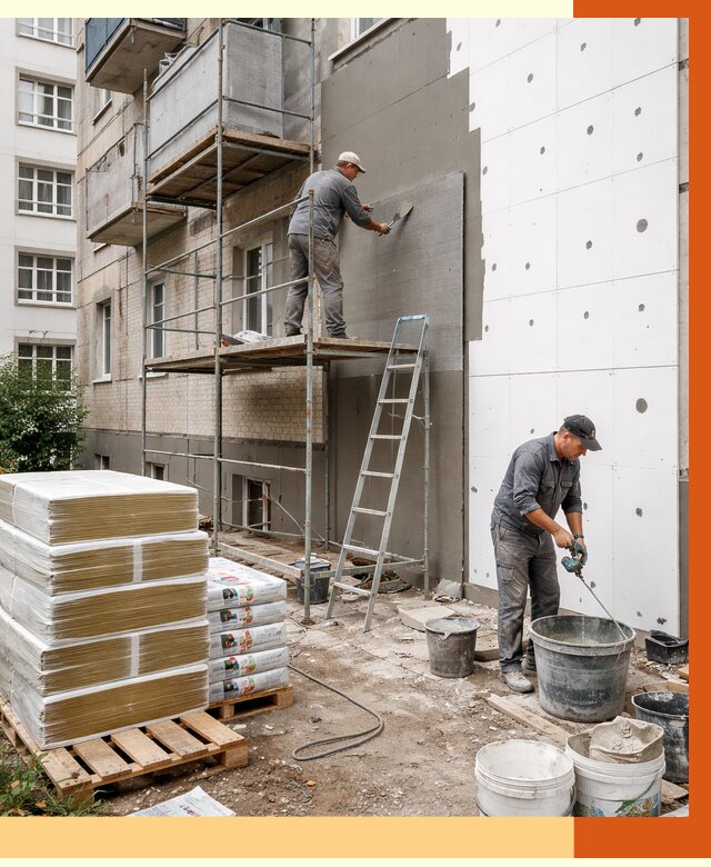 Утепление квартиры снаружи в Кумертау от 6279 руб/м2 под ключ | ТепломастерКра