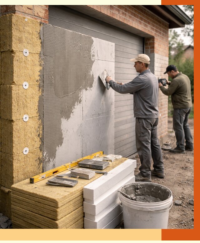 Утепление гаража снаружи в Кумертау от 4288 руб. за м2 — наружное утепление под ключ | ТепломастерКра