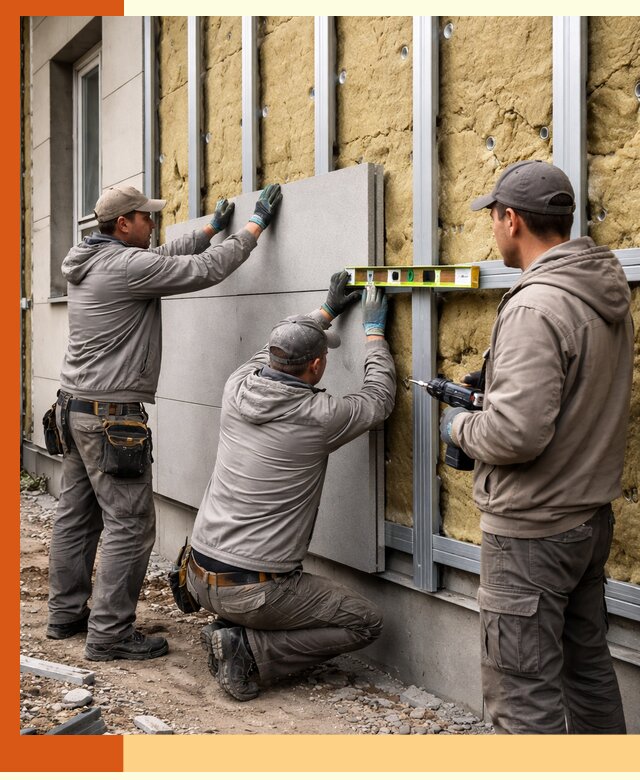 Утепление вентилируемого фасада под ключ в Кумертау