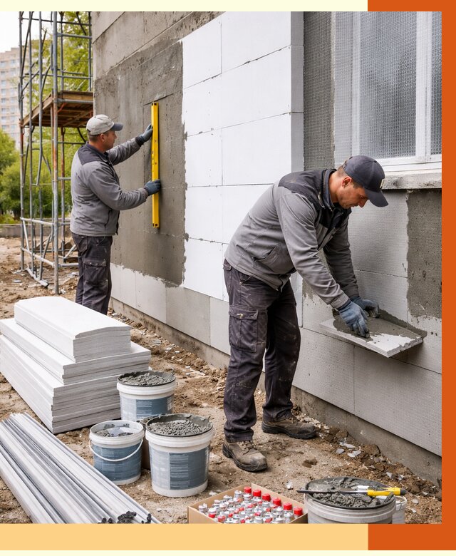 Утепление фасада и стен снаружи в Кумертау от 4288 руб. | ТепломастерКра