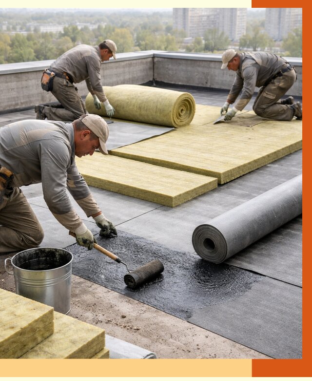 Утепление плоской крыши в Кумертау от 7350 руб./м2 под ключ | ТепломастерКра