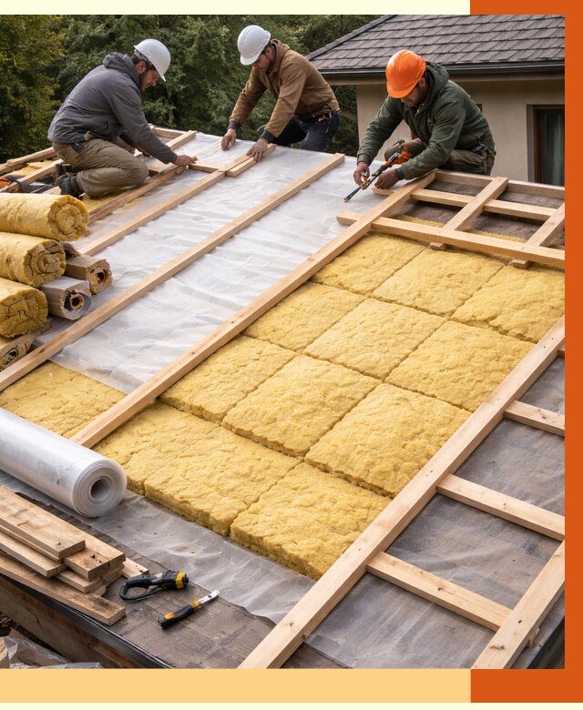 Утепление скатной крыши в Кумертау от 1276 руб./м2 под ключ | ТепломастерКра