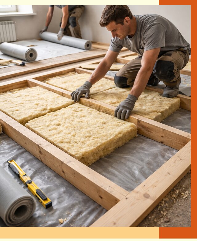 Утепление деревянного пола в Кумертау от 1531 руб./м2 под ключ | ТепломастерКра