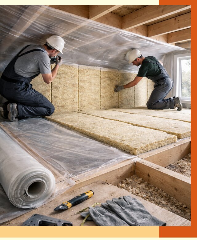 Утепление перекрытий в Кумертау от 2910 руб/м2 — утепление межэтажных и чердачных | ТепломастерКра