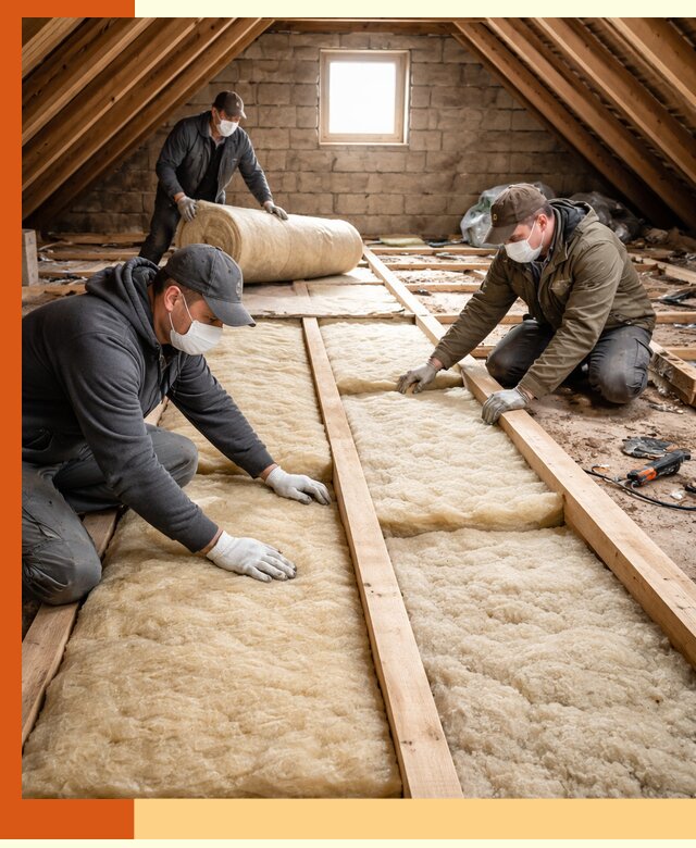 Утепление чердака в Кумертау — профессиональная теплоизоляция кровли