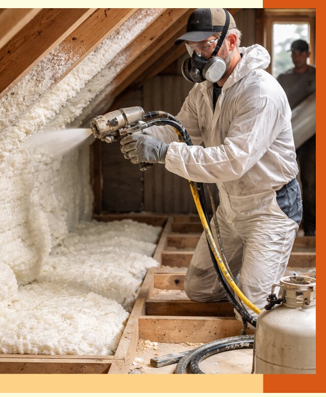 Утепление чердака ППУ в Кумертау от 8800 руб./м2 — услуга под ключ | ТепломастерКра