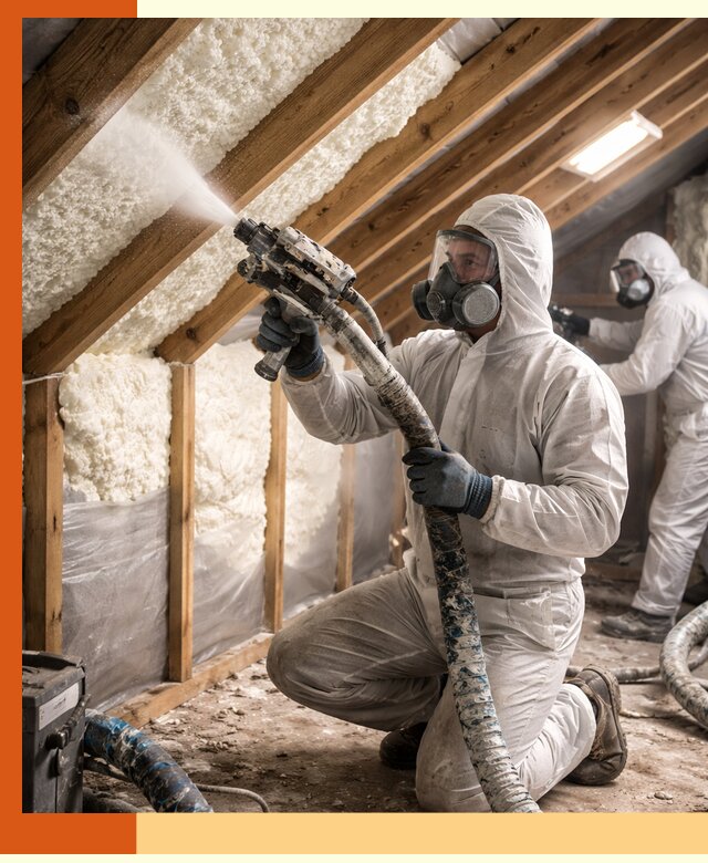 Утепление чердака пенополиуретаном (ППУ) в Кумертау