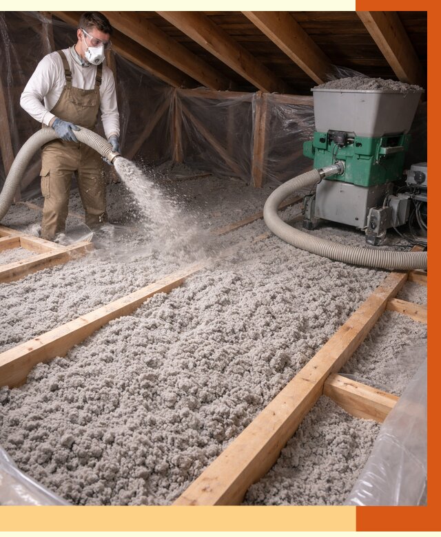 Утепление чердака эковатой в Кумертау от 1480 руб/м2 — заказать у ТепломастерКра