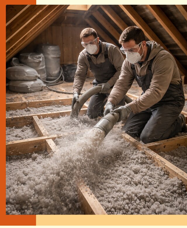 Утепление чердака эковатой в Кумертау — быстро и надёжно