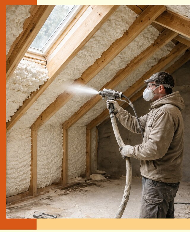 Утепление мансарды ППУ в Кумертау быстро и надежно