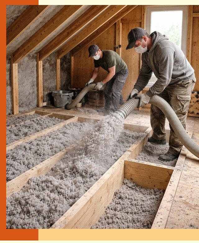 Утепление мансарды эковатой в Кумертау с гарантией качества