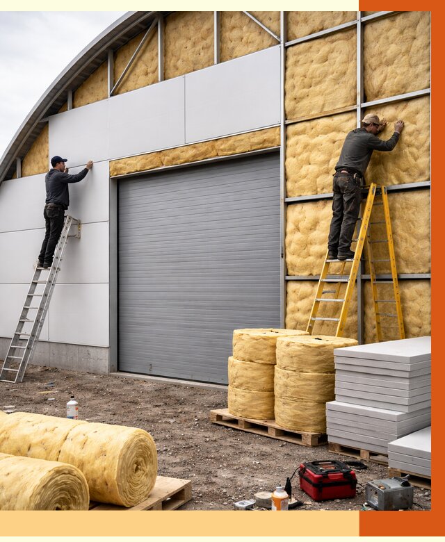 Утепление ангара пенополиуретаном в Кумертау от 7350 руб./м² — комплекс от ТепломастерКра