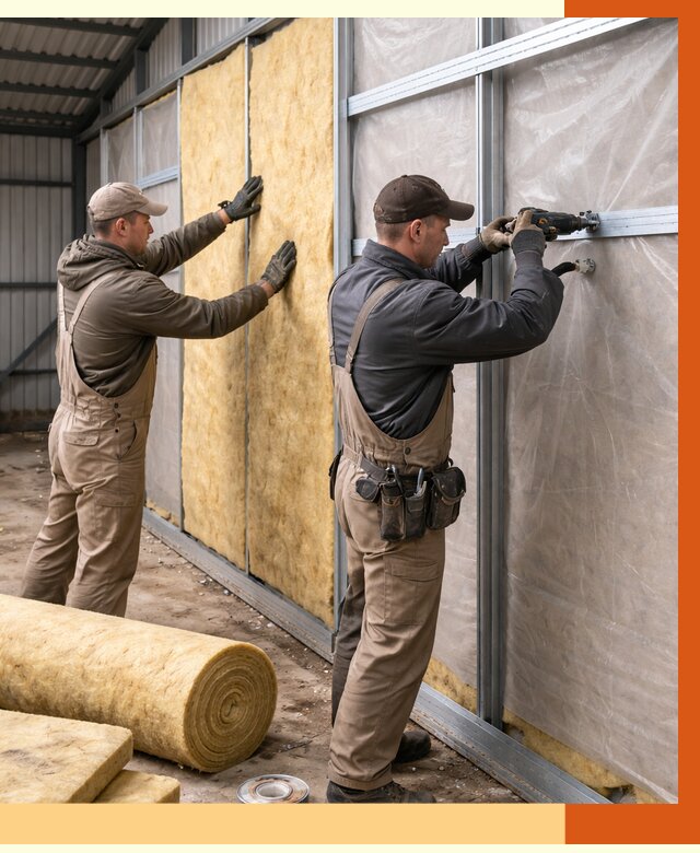 Утепление металлического ангара в Кумертау от 4849 руб/м2 — услуги под ключ | ТепломастерКра