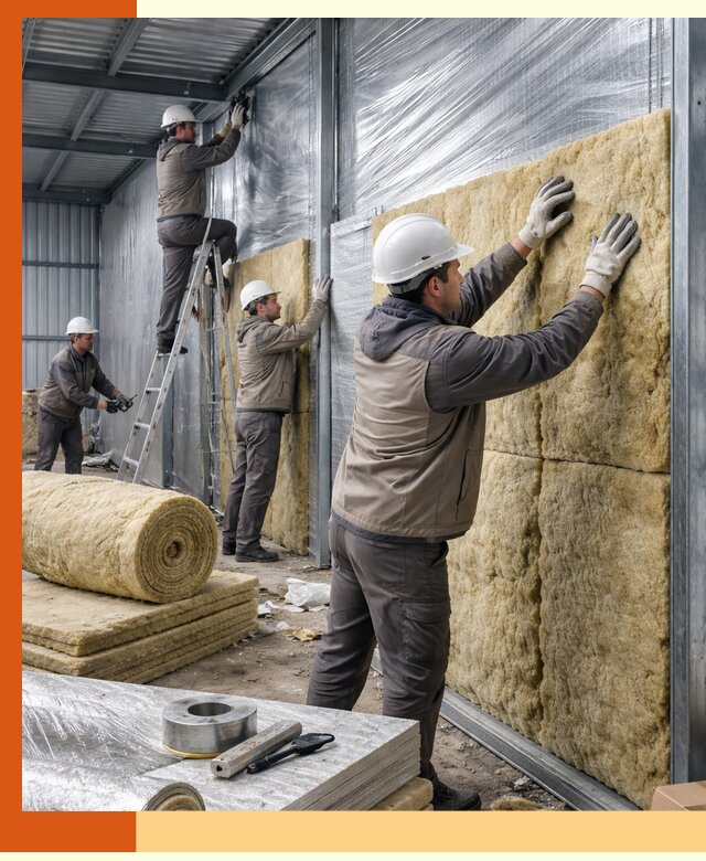 Утепление металлического склада в Кумертау: теплоизоляция и герметизация