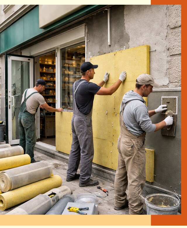 Утепление магазина в Кумертау от 4594 руб/м2 — цена, стены и снаружи | ТепломастерКра