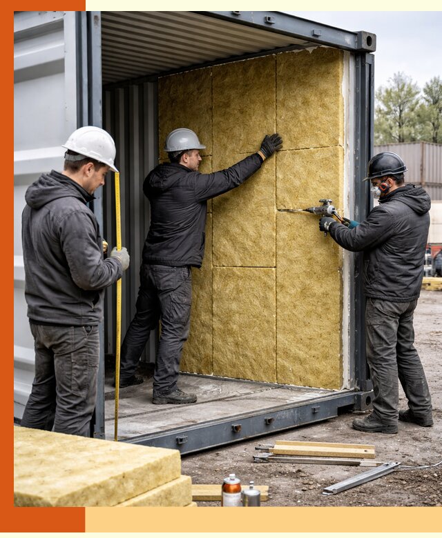 Утепление морского контейнера в Кумертау: надежная теплоизоляция и защита