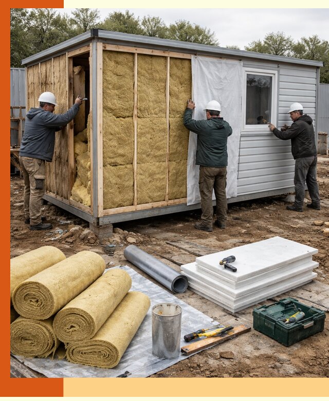 Утепление строительной бытовки под ключ в Кумертау для любых условий