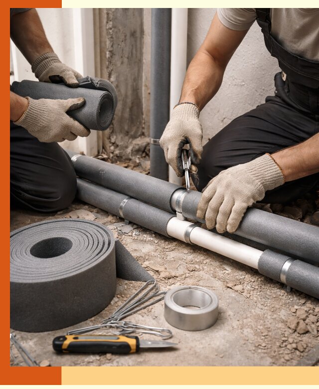 Утепление труб водоснабжения в Кумертау — монтаж и защита сети