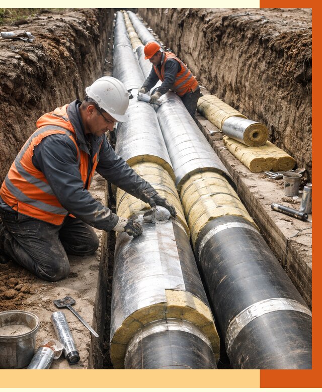 Утепление теплотрассы в Кумертау от 4594 руб./м2 — ппу и комплексная изоляция | ТепломастерКра