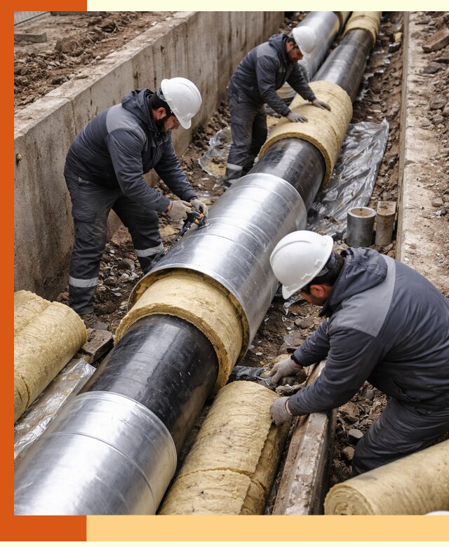 Утепление теплотрассы в Кумертау: утеплительные работы и материалы