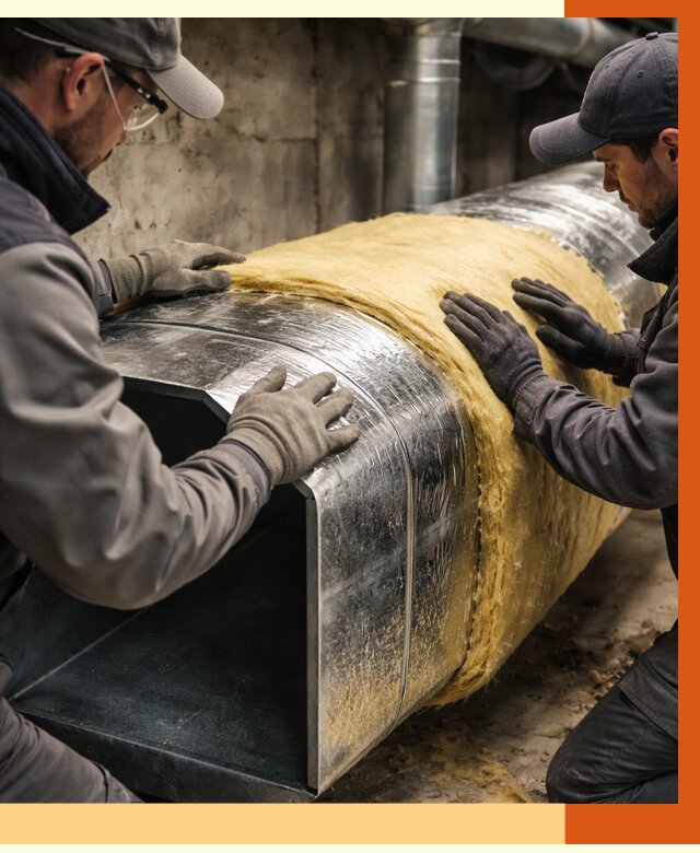 Утепление воздуховодов в Кумертау от 4288 руб. — теплоизоляция вентиляции | ТепломастерКра