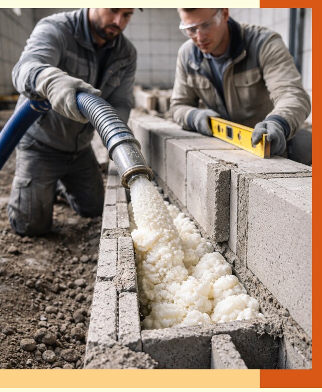 Заполнение колодцевой кладки ППУ в Кумертау от 4288 руб. за м2 | ТепломастерКра