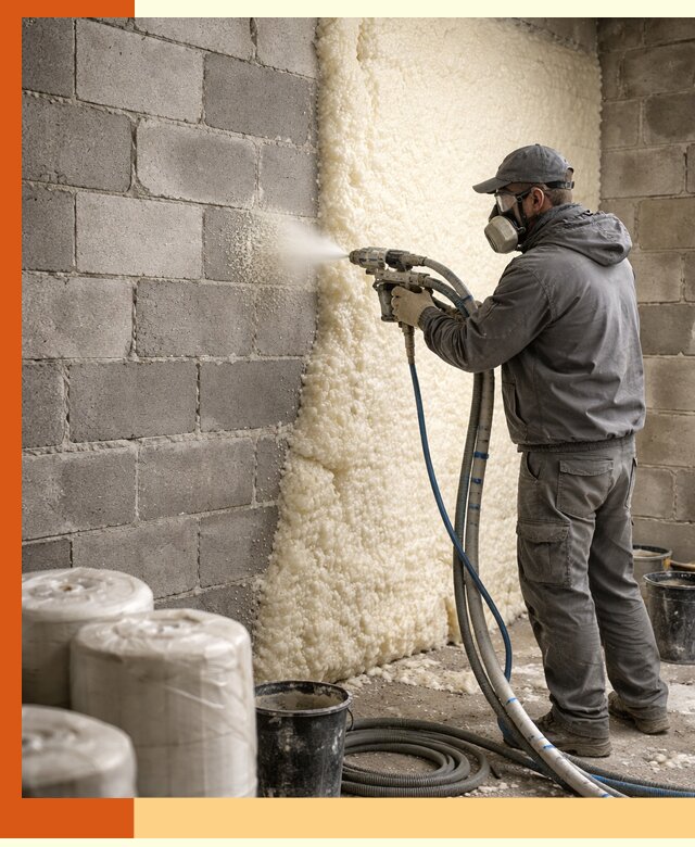 Утепление блочной стены ППУ в Кумертау качественно и надёжно