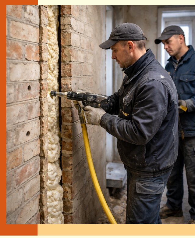 Межстеновое утепление пенополиуретаном в Кумертау