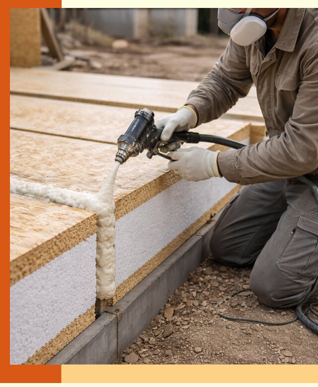 Утепление СИП-панелей пенополиуретаном (ППУ) в Кумертау