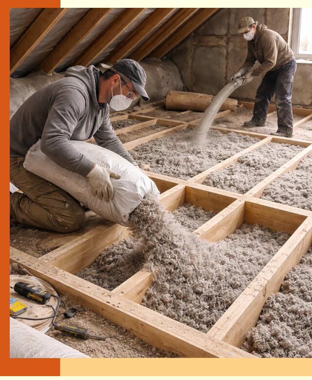 Заполнение полостей чердачного перекрытия в Кумертау качественно и надёжно