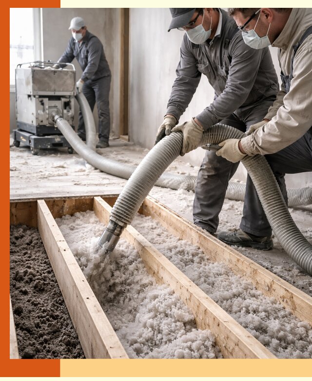 Заполнение полостей межэтажного перекрытия в Кумертау эффективно и герметично