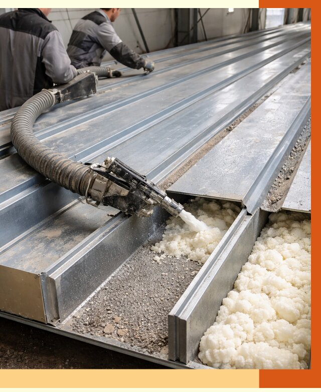 Заполнение пустот кровельных панелей в Кумертау от 7350 руб. под ключ | ТепломастерКра