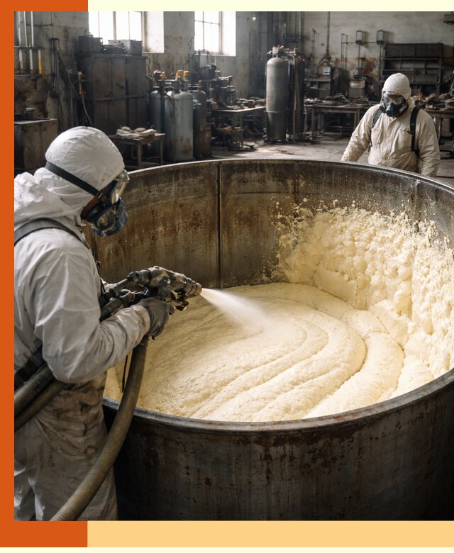 Заливка ппу в емкости с полной изоляцией и герметизацией в Кумертау