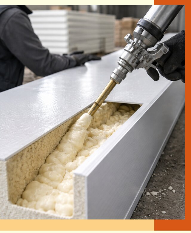 Заполнение пустот холодильных панелей в Кумертау от 7657 руб. | ТепломастерКра