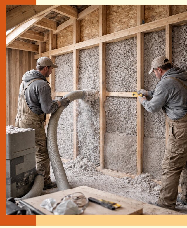 Утепление эковатой стен, потолков и перекрытий в Кумертау