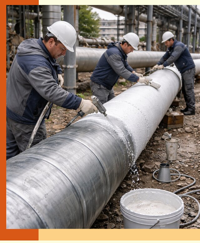 Утепление теплотрассы жидкой теплоизоляцией в Кумертау