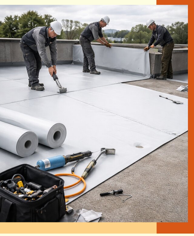 Гидроизоляция мембранной кровли в Кумертау от 7657 руб./м² — профессионально | ТепломастерКра