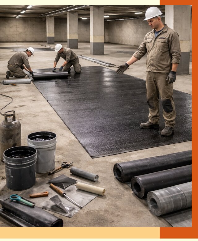 Гидроизоляция паркинга в Кумертау от 1225 руб/м² — профессиональная защита | ТепломастерКра