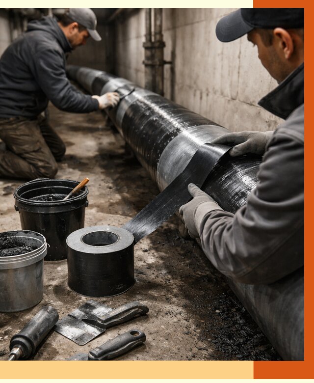 Гидроизоляция труб в Кумертау от 2552 руб. — профессиональная герметизация | ТепломастерКра