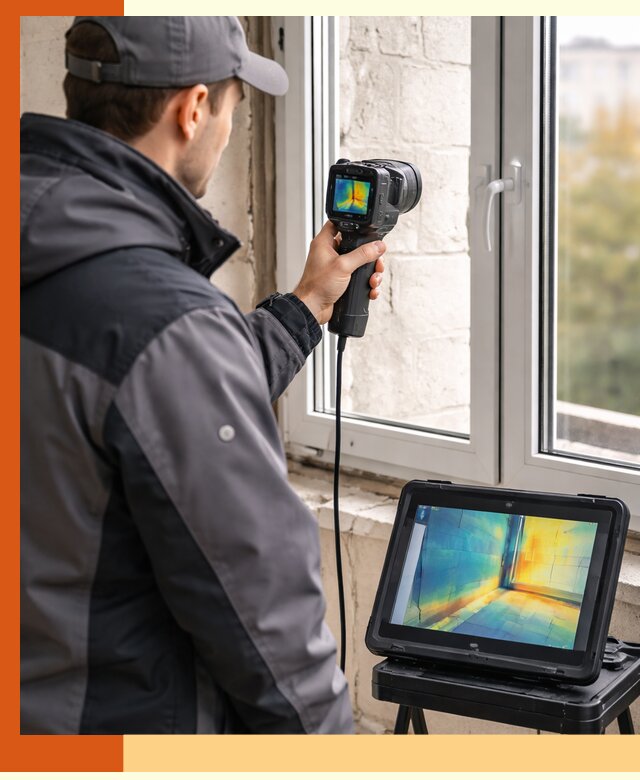 Тепловизионное обследование дома в Кумертау для выявления утечек тепла