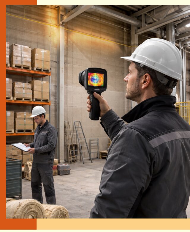 Тепловизионное обследование склада и выявление утечек в Кумертау