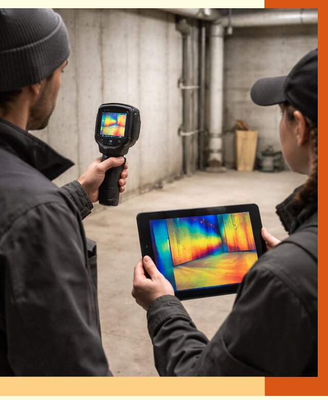 Тепловизионное обследование подвала в Кумертау от 4594 руб. — проверка гидроизоляции | ТепломастерКра